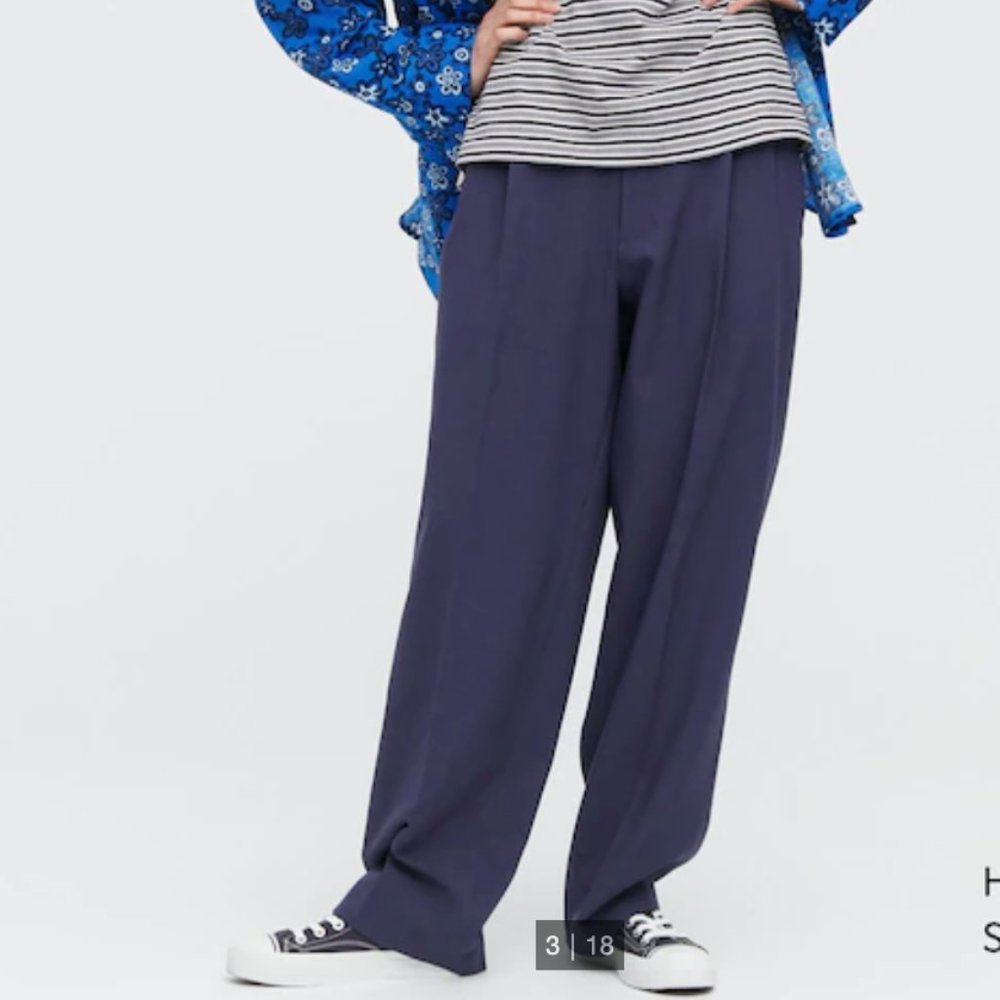 MARNI x UNIQLO Wide-Fit Pleated Pants